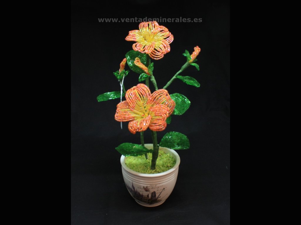 CAPUCHINA MADE IN BEADS AND FLOWER POT