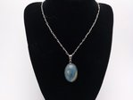 SILVER PENDANT WITH BLUE ONYX STONE