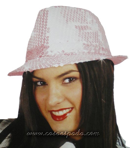 Sombrero mascota brillo lentejuela rosa gui
