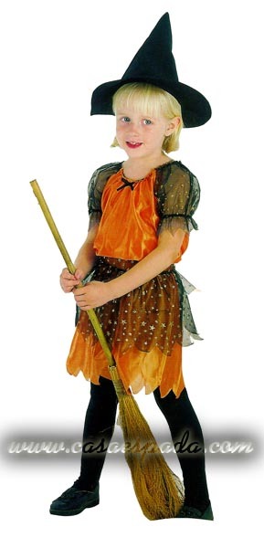 Disfraz bruja naranja niña 2-4 años