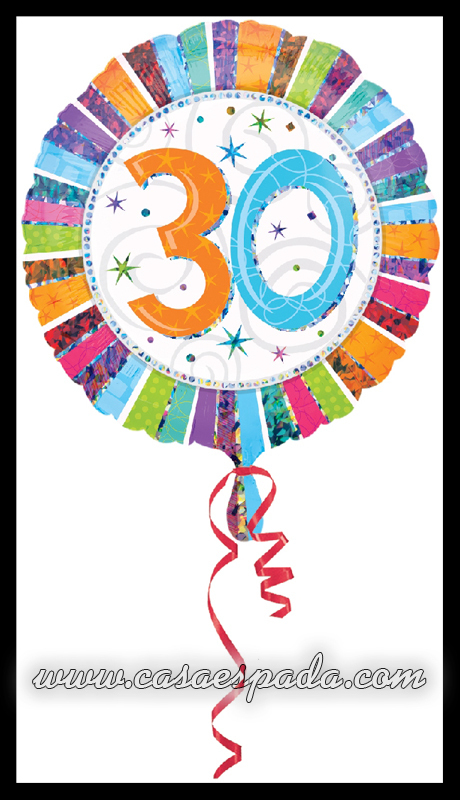 Balao 30 aniversario foil 18 polegadas para helio